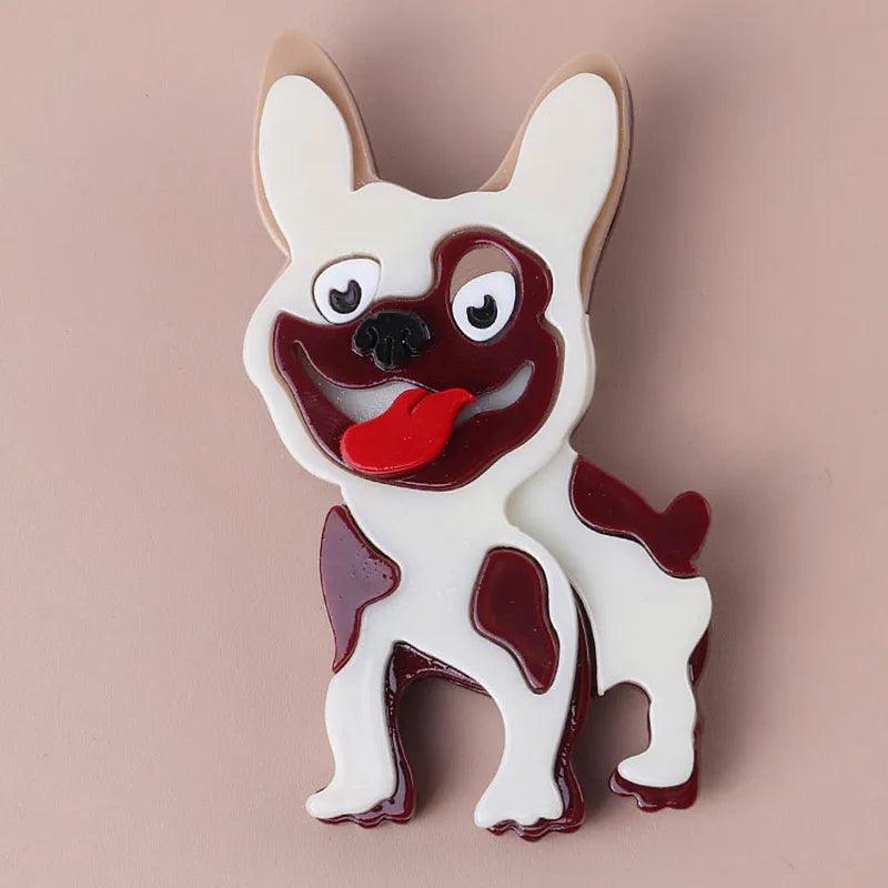 Spotty Dog Acrylic Brooch Lovely Animal Lapel Pin