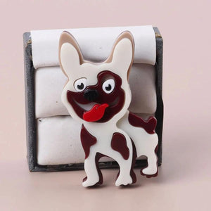 Spotty Dog Acrylic Brooch Lovely Animal Lapel Pin