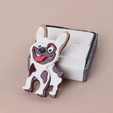 Spotty Dog Acrylic Brooch Lovely Animal Lapel Pin