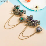 Vintage Baroque Pearl Rhinestone Bow Brooch Tassel Suit Pin