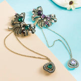 Vintage Baroque Pearl Rhinestone Bow Brooch Tassel Suit Pin