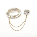 Retro Pearl Zircon Brooch Collar Suit Pin