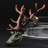 Vintage Deer Brooch Enamel Hijab Pin Punk Jewelry