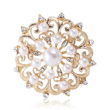 European & American Court Style Hollow Pearl Brooch