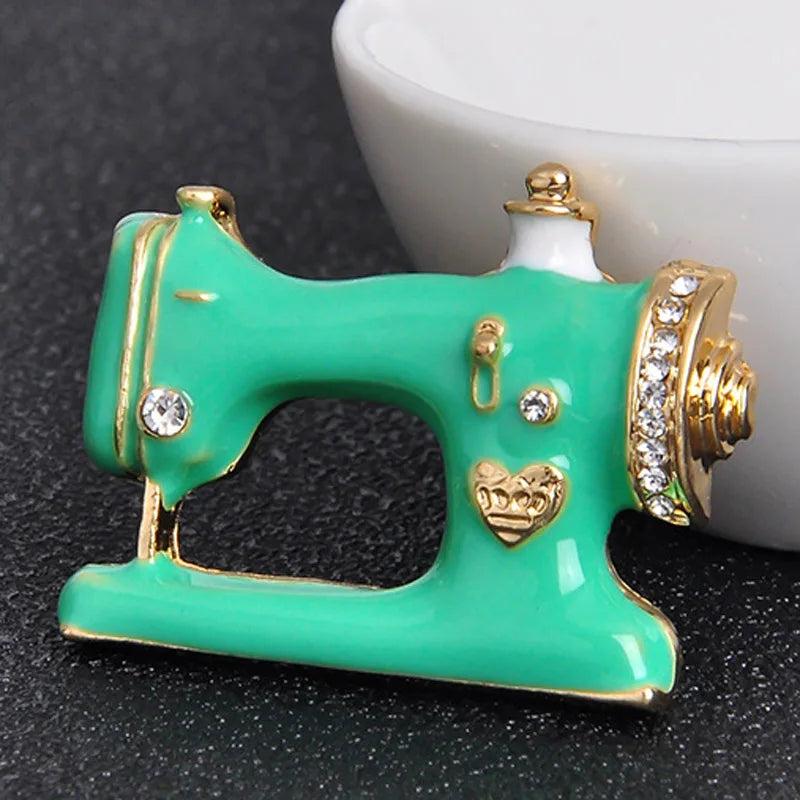 Sewing Machine Shape Brooches Jewelry Enamel Women's Scarf Pins