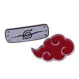 Akatsuki Cloud & Anti-Leaf Village Headband Brooch Set