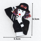 Punk Hat Girl Acrylic Brooch Resin Lapel Pins