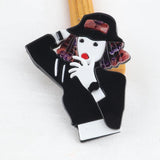 Punk Hat Girl Acrylic Brooch Resin Lapel Pins