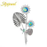 Sunflower Rhinestone Brooch Plant Corsage Pin Costume Jewelry Gift