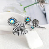 Sunflower Rhinestone Brooch Plant Corsage Pin Costume Jewelry Gift