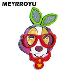 Cartoon Dog Woman Brooch - Lovely Acrylic Girls Jewelry