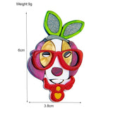 Cartoon Dog Woman Brooch - Lovely Acrylic Girls Jewelry