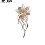 Opal Rhinestone Flower Brooch for Women Wedding Party