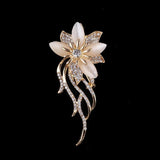 Opal Rhinestone Flower Brooch for Women Wedding Party
