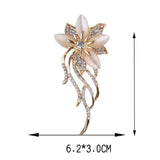 Opal Rhinestone Flower Brooch for Women Wedding Party