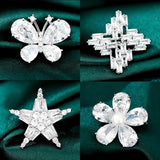 Small Flower Zircon Brooch Butterfly Lapel Pin Anti Light Buckle