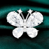 Small Flower Zircon Brooch Butterfly Lapel Pin Anti Light Buckle