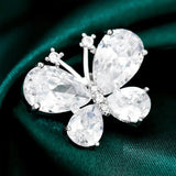 Small Flower Zircon Brooch Butterfly Lapel Pin Anti Light Buckle