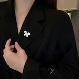 Small Flower Zircon Brooch Butterfly Lapel Pin Anti Light Buckle