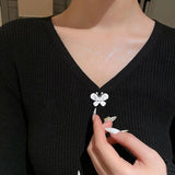 Small Flower Zircon Brooch Butterfly Lapel Pin Anti Light Buckle