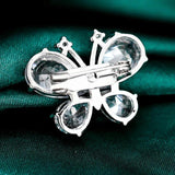 Small Flower Zircon Brooch Butterfly Lapel Pin Anti Light Buckle