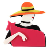 Acrylic Modern Lady Pet Brooch Lapel Pins