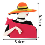 Acrylic Modern Lady Pet Brooch Lapel Pins
