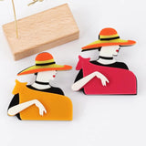 Acrylic Modern Lady Pet Brooch Lapel Pins