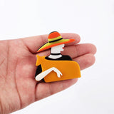 Acrylic Modern Lady Pet Brooch Lapel Pins