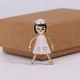 Cartoon Female Nurse Brooch Alloy Dripping Oil Clothing Accessory