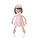 Cartoon Female Nurse Brooch Alloy Dripping Oil Clothing Accessory