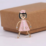 Cartoon Female Nurse Brooch Alloy Dripping Oil Clothing Accessory