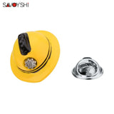 Yellow Helmet Shape Lapel Pin Brooches Fine Gift for Men