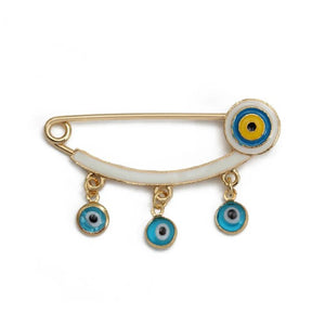 Heart Fatima Hand Round Charm Brooch Pin Evil Eye Brooch Jewelry