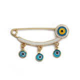 Heart Fatima Hand Round Charm Brooch Pin Evil Eye Brooch Jewelry