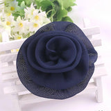 Soft Colors Chiffon Silk Fabric Rose Flower Brooches Lapel Pins Lady Corsage
