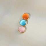 DIY Round Opal Brooch Magnet Safety Pin No Trace Collar Pin