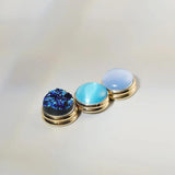 DIY Round Opal Brooch Magnet Safety Pin No Trace Collar Pin
