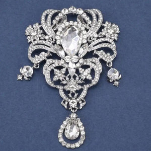 Crystal Flower Brooch Pin for Women