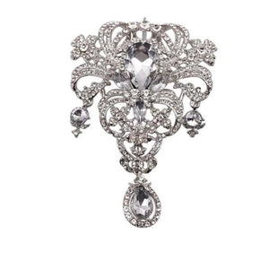 Crystal Flower Brooch Pin for Women