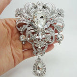 Crystal Flower Brooch Pin for Women