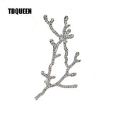 Crystal Antlers Brooch Silver Plated Metal Broche