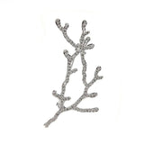 Crystal Antlers Brooch Silver Plated Metal Broche