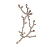 Crystal Antlers Brooch Silver Plated Metal Broche