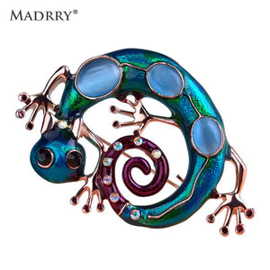 Lizard Animal Brooch with Cat Eye Stone for Party Christmas