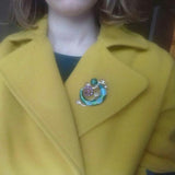Lizard Animal Brooch with Cat Eye Stone for Party Christmas
