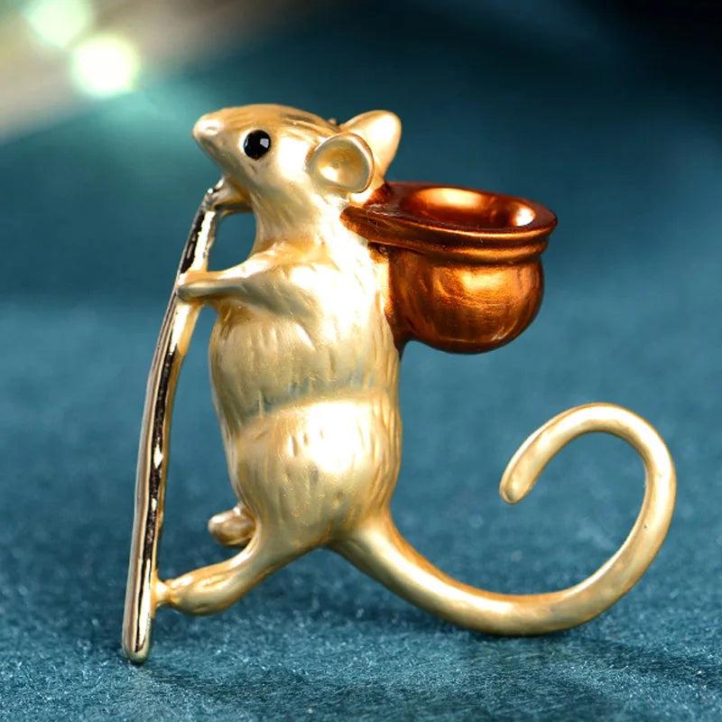 Cute Mouse Hijab Pin for Christmas