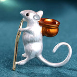 Cute Mouse Hijab Pin for Christmas