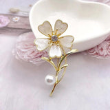 Baroque Leaf Brooch Pearl Rhinestone Lapel Pin Wedding Gift
