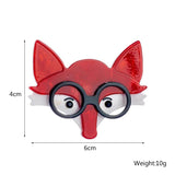 Acrylic Fox Head Brooch Cartoon Animal Badges